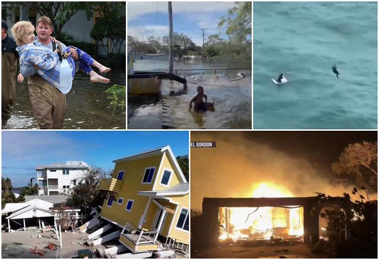 აპოკალიფსური კადრები ფლორიდიდან - "მილტონს" 16 ადამიანი ემსხვერპლა, დასახლებები აღარ არსებობს, ნანგრევებში ალიგატორები არიან