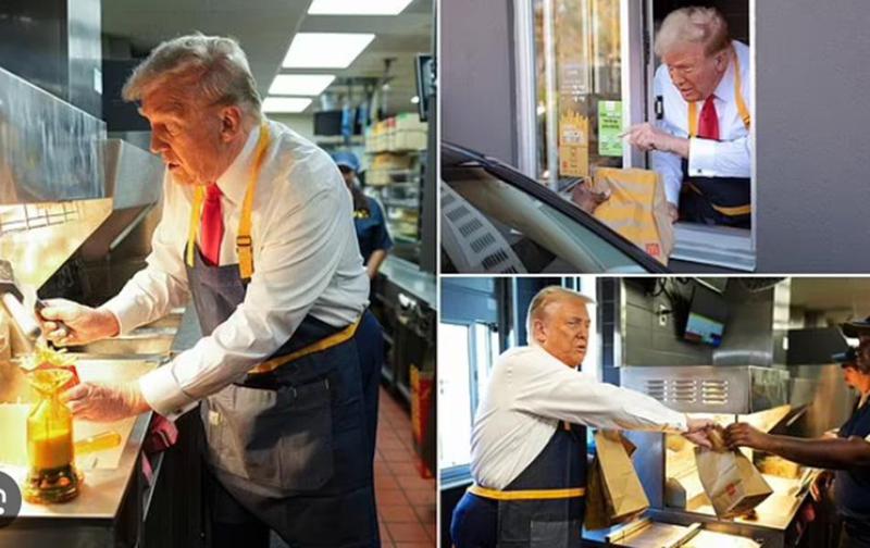 დონალდ ტრამპმა "მაკდონალდსში" იმუშავა, ფრი მოამზადა და მოქალაქეებს მოემსახურა - "მეტხანს ვიმუშავე, ვიდრე კამალამ“