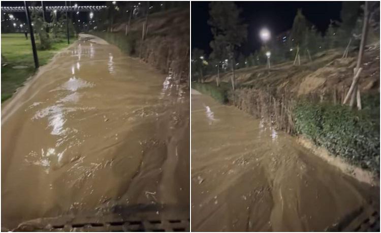 თბილისის მერია ზღვისუბნის პარკში, ფერდზე ჩამოტანილი ლაფის შესახებ განმარტებას აკეთებს - “გავრცელებული ვიდეო მასალის საპასუხოდ გაცნობებთ, რომ...“