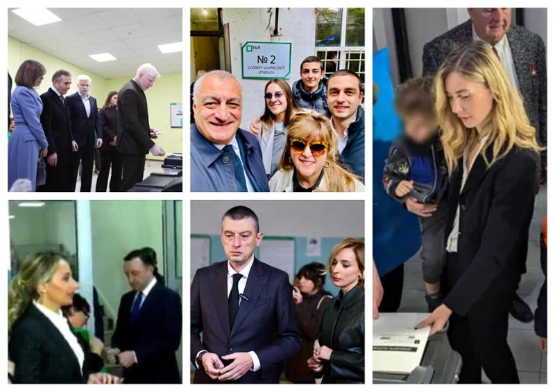 ღარიბაშვილი და გახარია მეუღლეებთან ერთად, ივანიშვილი, ხაზარაძე ოჯახებით, ბოკუჩავა შვილების თანხლებით... - ვინ ვისთან ერთად მივიდა არჩევნებზე (ფოტოები)