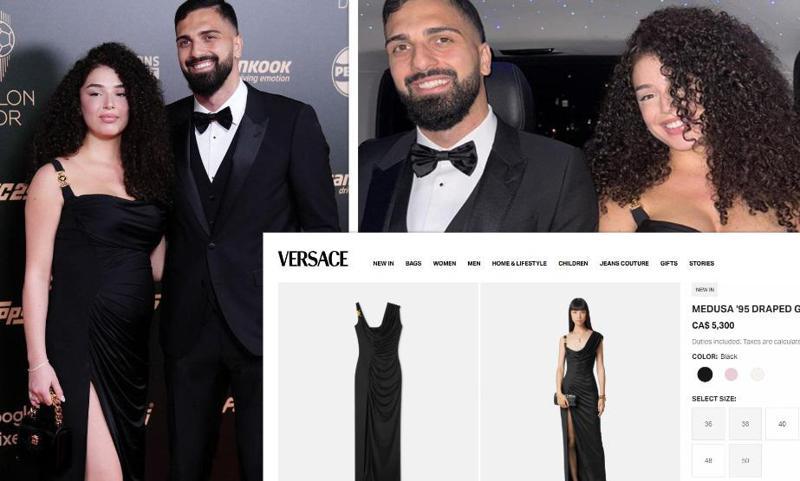 5300-დოლარიანი კაბა და 2100 დოლარიანი ჩანთა - რა ღირს Versace-ს სამოსი, რომელიც ელენე ეპიტაშვილმა  Ballon d'Or-ის  წითელ ხალიჩაზე მოირგო