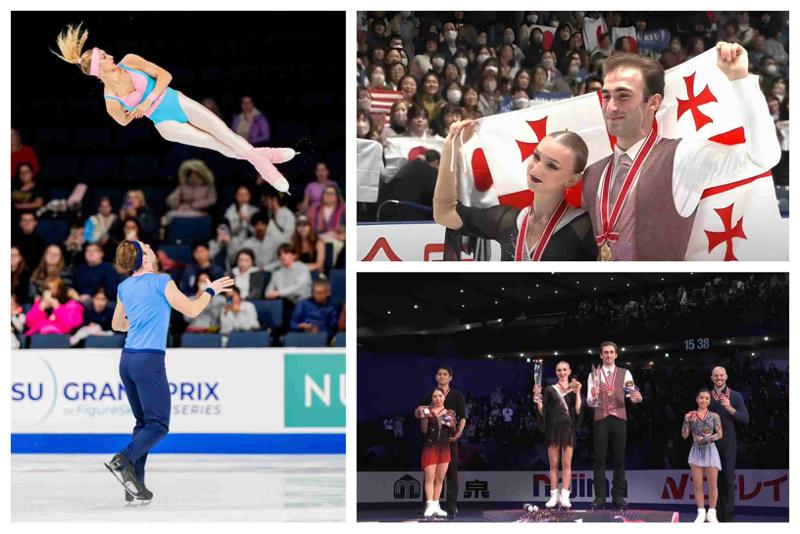 ისტორიაში პირველად, მოციგურავეების ქართველი წყვილი გრან-პრის სერიის ეტაპის გამარჯვებულია - ფოტოები იაპონიიდან