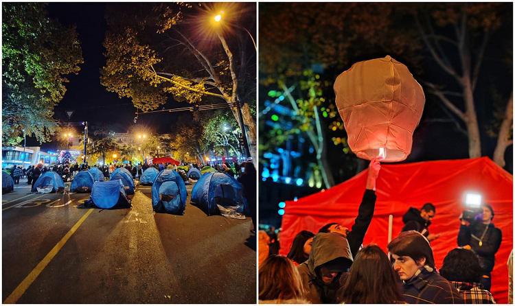 თსუ-სთან ამ დროისთვის, 20-ზე მეტი კარავია გაშლილი, პარალიზებულია ჭავჭავაძისა და ვარაზისხევის დამაკავშირებელი გზაჯვარედინი - რა ვითარებაა ადგილზე (ფოტო/ვიდეო)
