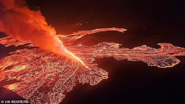 ლავის მდინარეები და სრულად ევაკუირებული სოფელი - რა ფოტოები ვრცელდება ისლანდიიდან, ვულკანის ამოფრქვევის შემდეგ