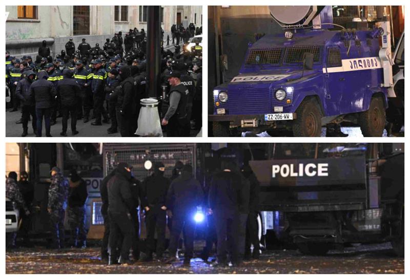 სამართალდამცავთა უპრეცედენტო რაოდენობა, წყლის ჭავლის მანქანები და რკინის ჯებირები პარლამენტის უკან - ფოტო და ვიდეოკადრები მოვლენების ეპიცენტრიდან