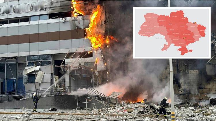 განგაში უკრაინის მთელ ტერიტორიაზე, ზოგან გაითიშა ელექტროენერგია  - რუსეთი “კალიბრებით“ და ფრთოსანი რაკეტებით თითქმის ყველა რეგიონს უტევს