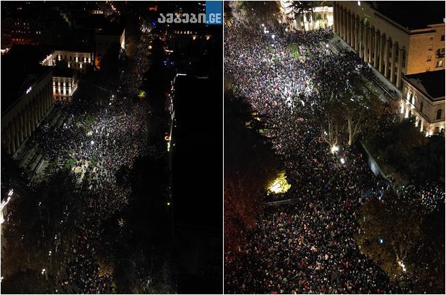 მომიტინგეებმა გზა გადაკეტეს - რა ხდება ახლა რუსთაველის გამზირზე?