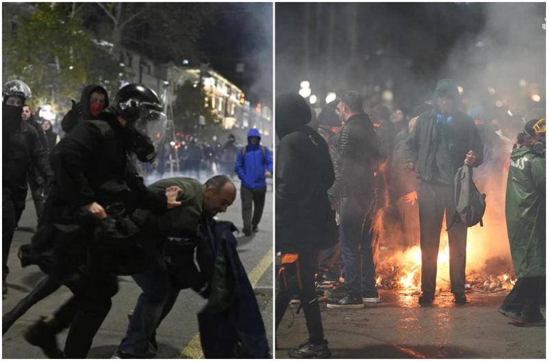 დაკავებების სერია, წყლის ჭავლი მომიტინგეების წინააღმდეგ და ცრემლსადენი გაზი - პარლამენტის მიმდებარედ დააკავეს ადვოკატი ბექა ბასილაია