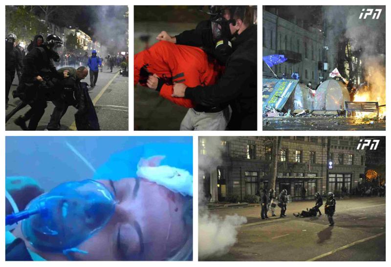 მორიგი დაშლა, დაკავებები, ნაცემი ხალხი, დაპირისპირებები - რა ხდებოდა თბილისსა და ბათუმში წუხელ (ფოტოები)