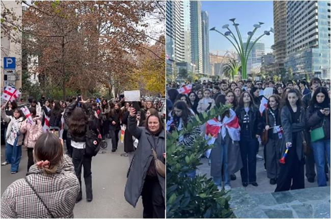 სტუდენტებმა აუდიტორიები, სკოლის მოსწავლეებმა კი საკლასო ოთახები დატოვეს - თბილისსა და სხვა ქალაქებში საგანმანათლებლო დაწესებულებების ნაწილმა პროტესტის ნიშნად სწავლა შეწყვიტა