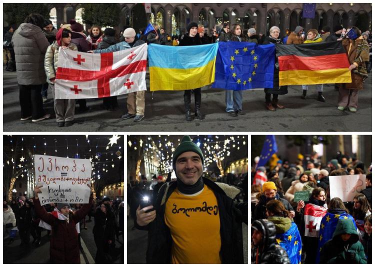 უწყვეტი პროტესტის 29-ე დღე ფოტოებში - აქციის მონაწილეებმა რუსთაველის გამზირი გადაკეტეს