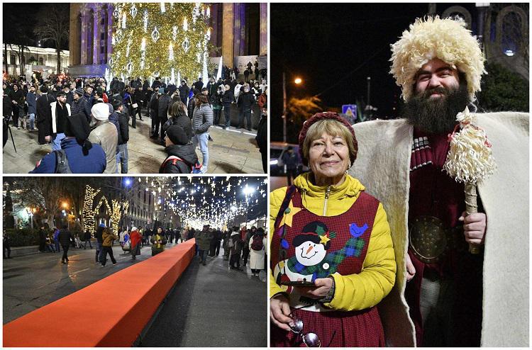 სუფრა შუაგულ რუსთაველზე და საახალწლო ფუსფუსი - თბილისის მთავარ გამზირზე მოქალაქეები იკრიბებიან (ფოტო/ვიდეო)