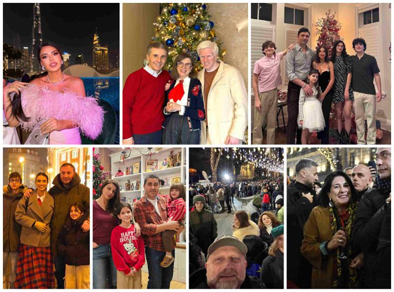 დუბაი, კალიფორნია, ჩეხეთი, რუსთაველის გამზირი... - ვინ სად შეხვდა ახალ წელს: პოლიტიკოსებისა და ცნობილი ქართველების საახალწლო ფოტოები