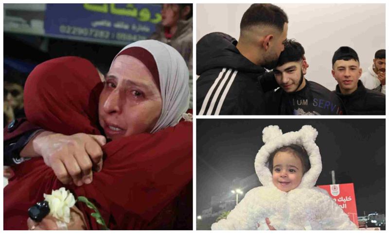 სამი საათის დაგვიანებით ამოქმედებული შეთანხმება და 90 გათავისუფლებული პალესტინელი პატიმარი - რა ხდებოდა, როცა ისინი ოჯახის წევრებს შეხვდნენ (ფოტოები)