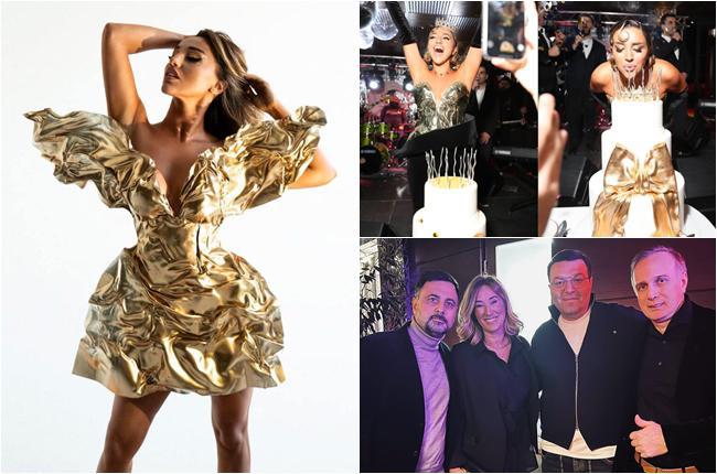 ნუცა ბუზალაძის გრანდიოზული დაბადების დღე: ფოტოსესია აბაზანაში, სამსართულიანი ტორტი და ფეიერვერკი