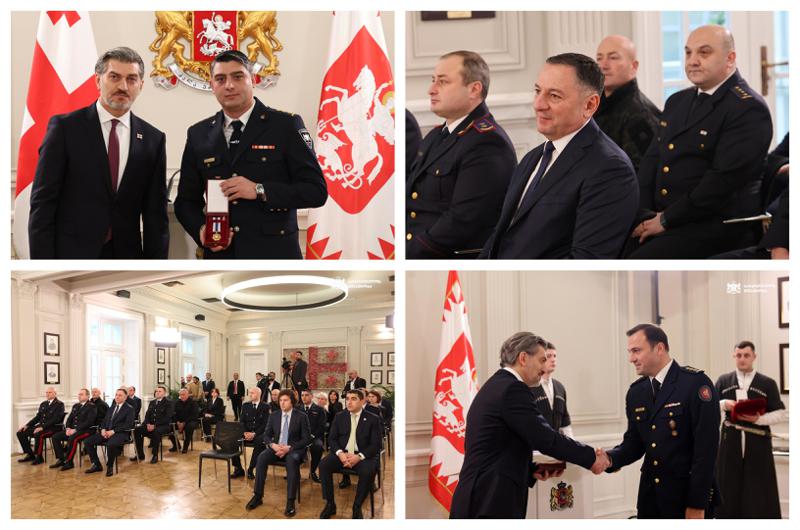 მიხეილ ყაველაშვილმა შს მინისტრი და პოლიციის სხვა ხელმძღვანელი პირები ღირსების ორდენით დააჯილდოვა (ფოტოები)