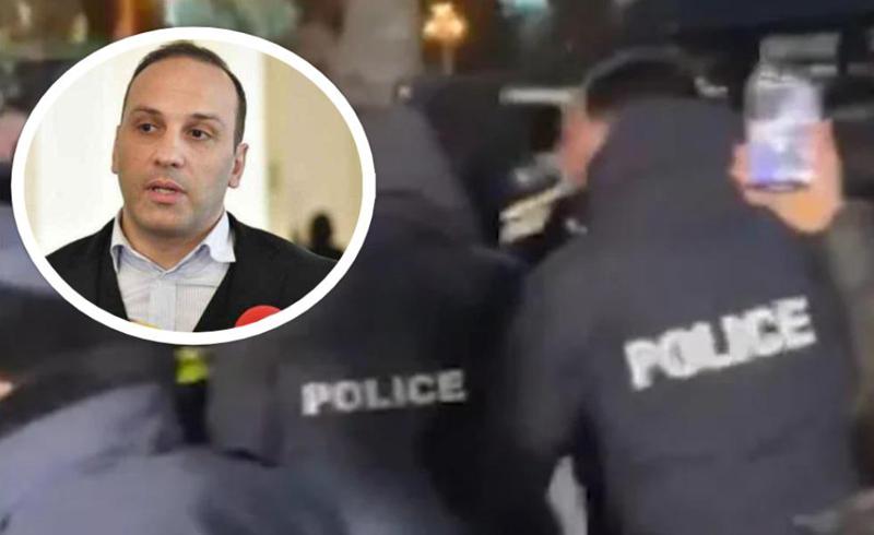 რუსთაველის გამზირზე სამართალდამცავები საპროტესტო აქციის მონაწილეებს გზის გადაკეტვის უფლებას არ აძლევენ - დააკავეს ლევან გოგიჩაიშვილი