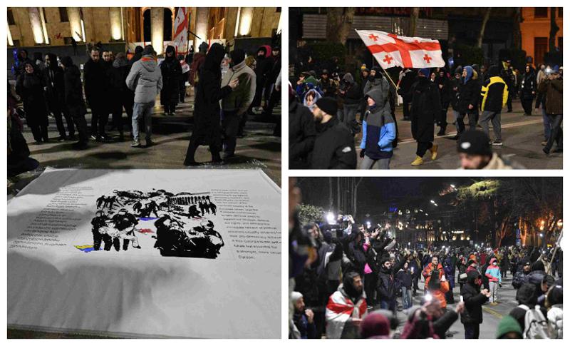 რა ვითარებაა რუსთაველის გამზირზე უწყვეტი პროტესტის 90-ე დღეს (ფოტოები)