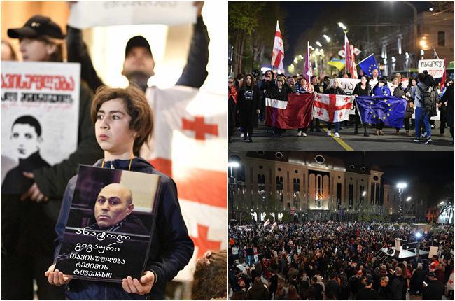 მსვლელობები და აქცია რუსთაველზე: დამოუკიდებლობის რეფერენდუმის დღეს პროტესტანტებს სალომე ზურაბიშვილი მიმართავს (ფოტოები)
