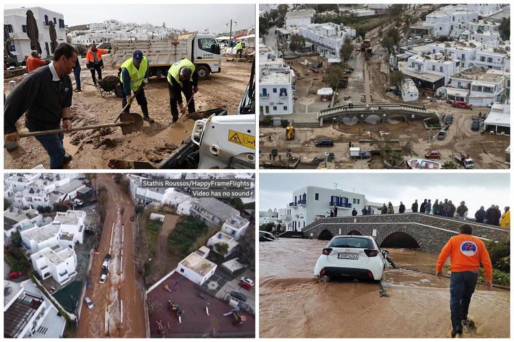 ქალაქები წყალში და სტიქიის გამაოგნებელი მასშტაბები - საბერძნეთი წყალდიდობის შედეგებს ებრძვის: დაზიანებულია მიკონოსი, როდოსი და სხვა კუნძულები (ფოტო/ვიდეო)