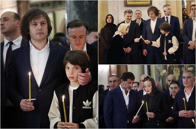 ირაკლი კობახიძე შვილთან, კახი კალაძე მეუღლესთან ერთად სააღდგომო ლიტურგიაზე - რა ფოტოებს აქვეყნებს პრემიერი?