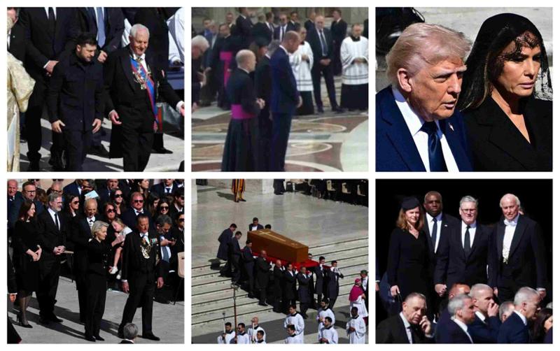 უბრალო ხის სასახლე, პაპის დაკრძალვის განსხვავებული ცერემონია, მსოფლიო ლიდერების სამძიმარი და ოვაციები ზელენსკის გამოჩენისას - LIVE პაპის დაკრძალვიდან