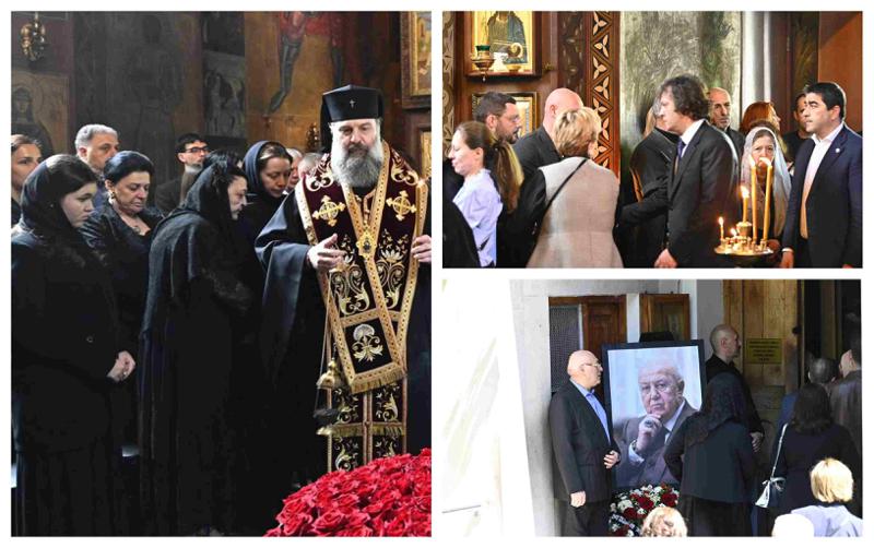 დიდუბის ღვთისმშობლის ეკლესიაში ზურაბ წერეთლის სამოქალაქო პანაშვიდი მიმდინარეობს - ოჯახს მთავრობის წევრებმა მიუსამძიმრეს (ფოტოები)