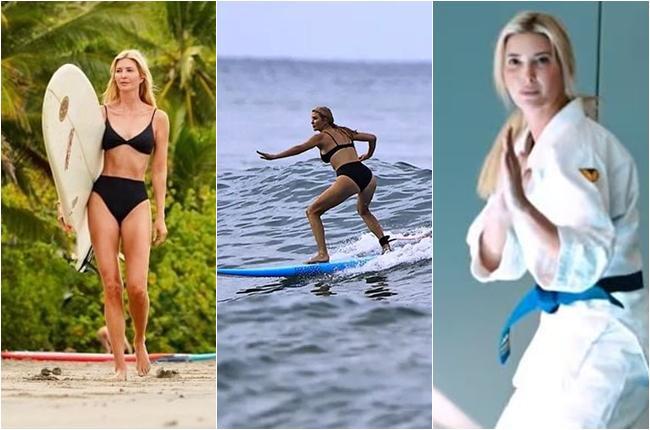 სერფერი და ჯიუ ჯიცუს მებრძოლი ივანკა - პრეზიდენტის ქალიშვილის სპორტული გატაცებები და შთამბეჭდავი ფოტოები კოსტა-რიკის სანაპიროდან