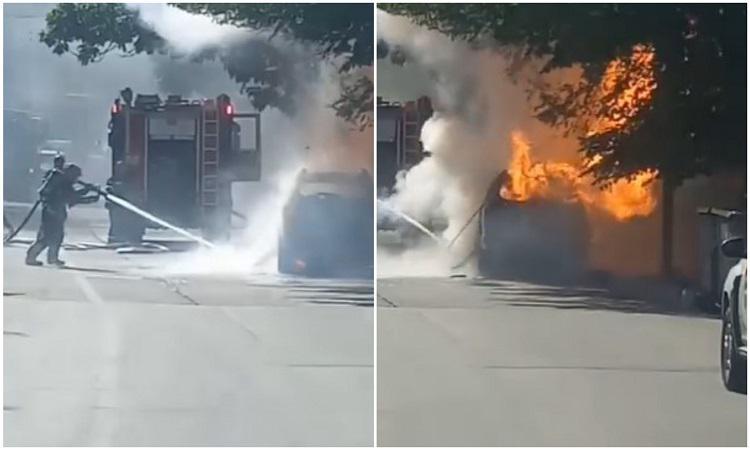 თბილისში ავტომობილს ცეცხლი გაუჩნდა - რა კადრები ვრცელდება ადგილიდან