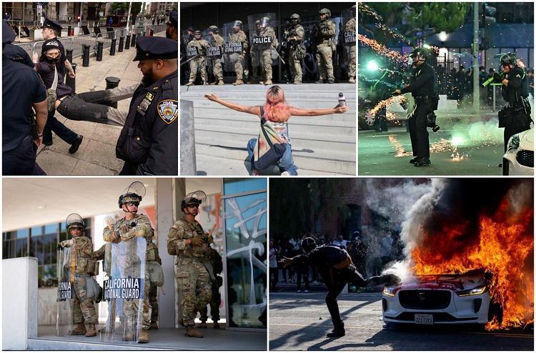 ასობით დაკავებული,  ფეიერვერკები და FBI-ს საგანგებო გზავნილი ხალხს - ლოს-ანჯელესში შეტაკებები გრძელდება (ფოტო/ვიდეო)