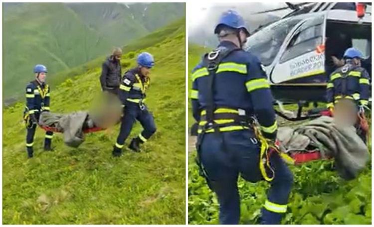 მაშველებმა ალპურ ზონაში ჩარჩენილი, ქვათაცვენის შედეგად დაშავებული მამაკაცი გადაარჩინეს