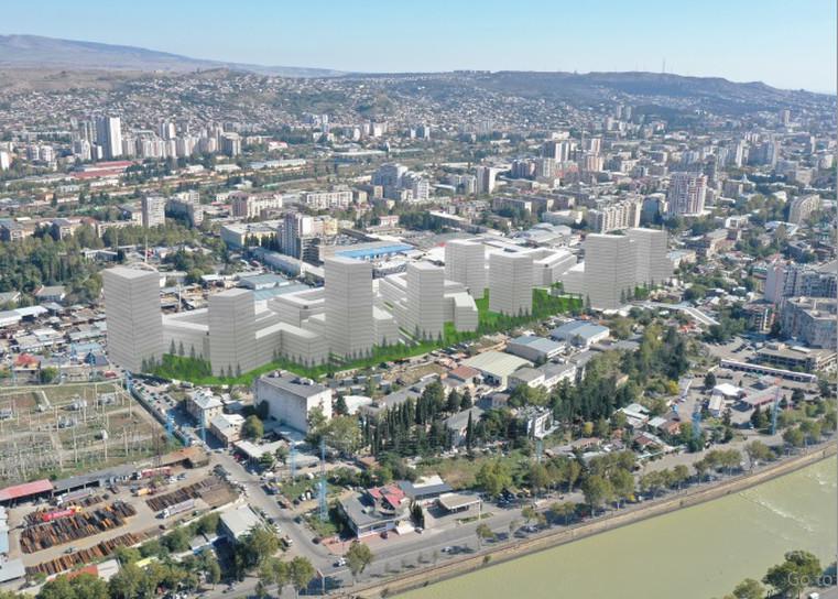 "ელიავას" ბაზრობის მიმდებარედ ოცი 21-სართულიანი შენობის აშენება იგეგმება - პროექტის დეტალები