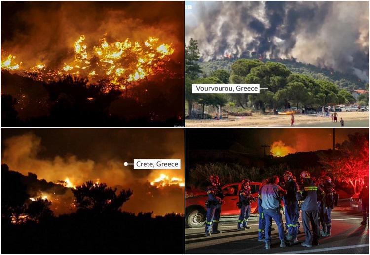 განგაში საბერძნეთში - უკონტროლო ხანძრის გამო კრეტაზე დასახლებები დაიცალა, მეხანძრეები ცეცხლის კერების ჩაქრობას ვერ ახერხებენ (ფოტო/ვიდეო)