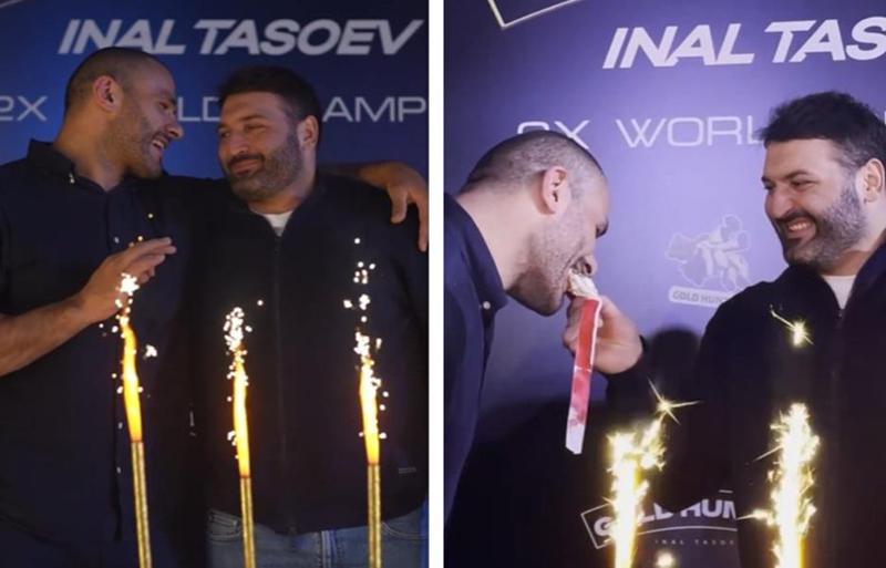 "ტორტი ერთად გაჭრეს... სპორტული ძმობა" - გურამ თუშიშვილი ვლადიკავკაზში ჩავიდა და ტასოევის ჩემპიონობა აღნიშნა: ზეიმს ესწრებოდა სამხრეთ ოსეთის ე.წ. პრემიერიც (ვიდეო)