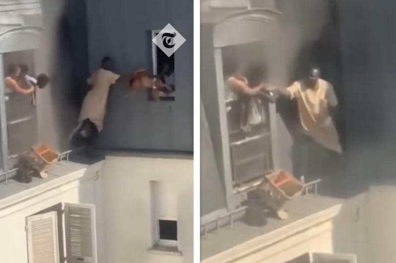 ცეცხლმოკიდებული ბინიდან, მეხუთე სართულიდან კაცმა 6 ადამიანი გამოიყვანა და გადაარჩინა - მედიაში შოკისმომგვრელი კადრები ვრცელდება (ვიდეო)