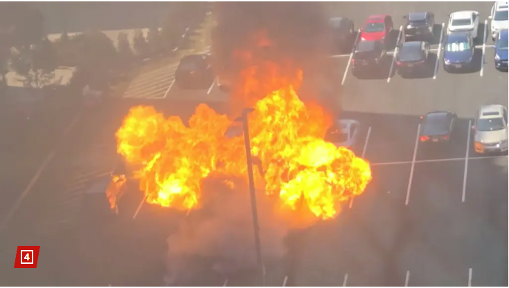 მაღალი ტემპერატურის გამო აშშ-ში, ვირჯინიის შტატში, ავტოსადგომზე მანქანა აფეთქდა, რასაც ხანძარი მოჰყვა