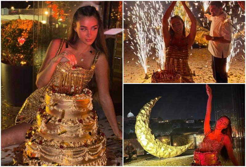 2000-ევროიანი კაბა, ოქროსფერი გრანდიოზული ტორტი, მთვარე და ცნობილი სტუმრები - როგორ აღნიშნა მილიონერ თოშა ქებურიას ცოლმა დაბადების დღე: ზღაპრული წვეულების ფოტოები