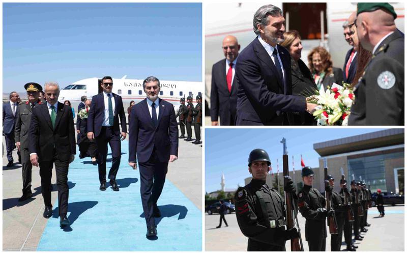 მიხეილ ყაველაშვილი მეუღლესთან ერთად ოფიციალური ვიზიტით თურქეთში ჩავიდა - ფოტოები დახვედრის ცერემონიიდან