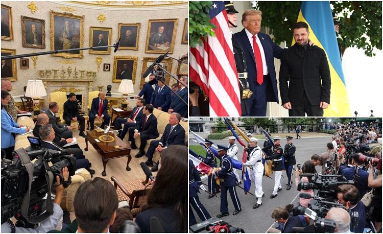საპატიო დახვედრა, კომპლიმენტი ზელენსკის კოსტიუმს და ტრამპის მხარდაჭერა უკრაინას - თეთრ სახლში ორი ქვეყნის ლიდერის შეხვედრა გაიმართა: მნიშვნელოვანი დეტალები (ფოტო/ვიდეო)