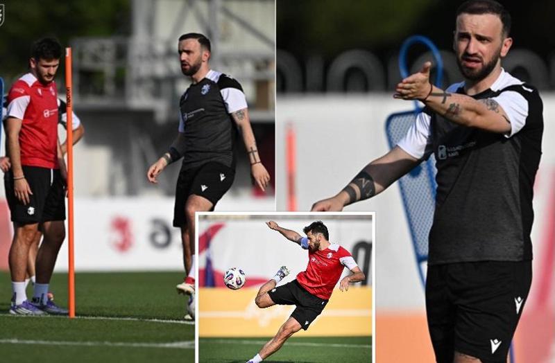 ეროვნული ნაკრების ვარჯიში და ნიკა კვეკვესკირის პირველი დღე ახალ ამპლუაში  (ფოტოები)