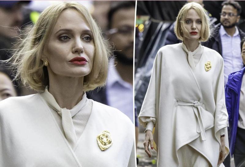 სულ სხვანაირი ანჯელინა - მსახიობი პაპარაცებმა ქერა, მოკლე თმით შენიშნეს (ფოტოები)