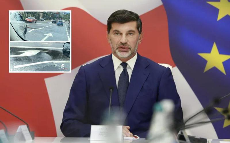 "გზის ჩავარდნა არ მომხდარა, უხვ ნალექს წერეთლისა და ჩოლოყაშვილის ახლად რეაბილიტირებულმა გზის მონაკვეთმა უპრობლემოდ გაუძლო" - კალაძე