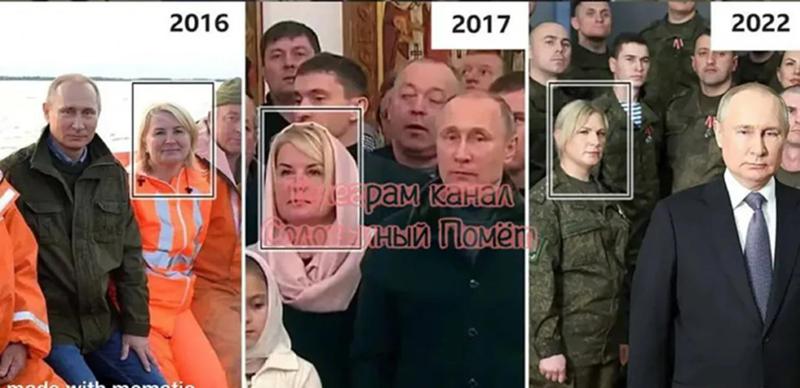 ხან მეთევზე, ხან ნაყინის გამყიდველი, ზოგჯერ კი ქარხნის მუშა - ვინ არის იდუმალი ქალი, რომელიც მუდამ პუტინის გვერდითაა