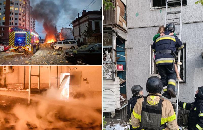 კიევზე რუსეთის თავდასხმის შედეგად 4 ადამიანი, მათ შორის 12 წლის გოგონა, დაიღუპა - უმძიმესი კადრები