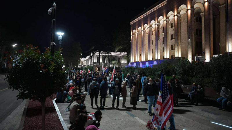 რუსთაველის გამზირზე საპროტესტო აქცია მიმდინარეობს