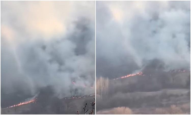 ხანძარი წალკა-თბილისის გზაზე - თვითმხილველები კადრებს ავრცელებენ: “ორ ლოკაციაზეა ცეცხლი, დიდი მასშტაბებია“