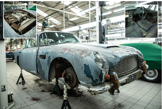 მივიწყებული ჟანგიანი "ოქროს ვეტერანი" შესაძლოა, მილიონი ფუნტი ღირდეს - როგორ გამოიყურება "ჯეიმს ბონდის" ცნობილი მანქანა დღეს