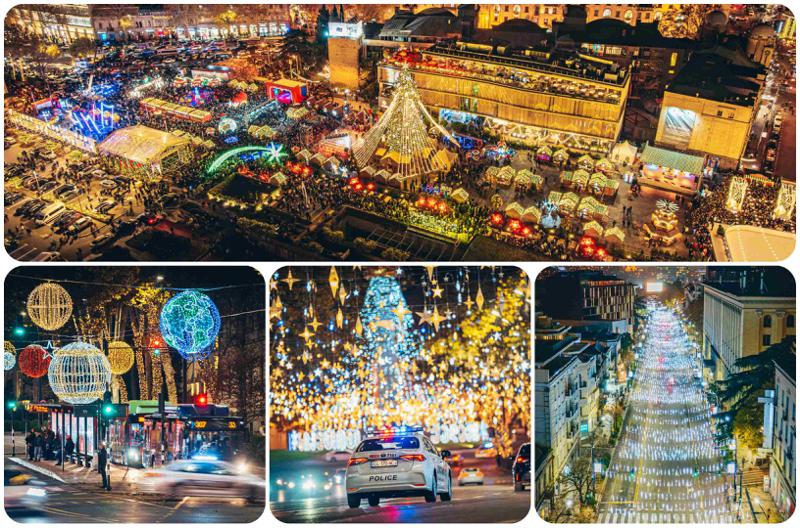 როგორ გამოიყურება საახალწლოდ მორთული თბილისი - ფოტოები დედაქალაქის სხვადასხვა უბნებიდან