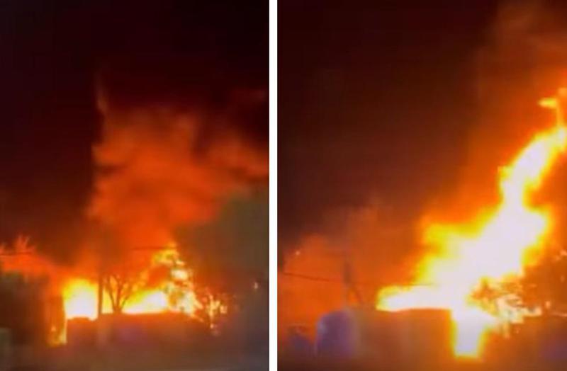 ძლიერი ხანძარი თბილისის გასასვლელთან - რა კადრები ვრცელდება სოციალურ ქსელში (ვიდეო)