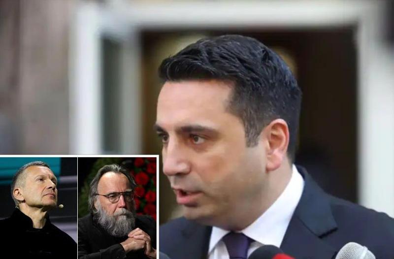 სომხეთის პარლამენტის სპიკერმა უკიდურესად უხეშად მოიხსენია კრემლის იდეოლოგი ალექსანდრე დუგინი და პუტინის რუპორი ვლადიმირ სოლოვიოვი - "ორივე ნეხვია"